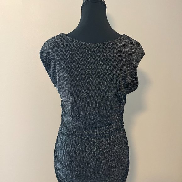 Ruched Black and Silver Dress - Picture 5 of 7